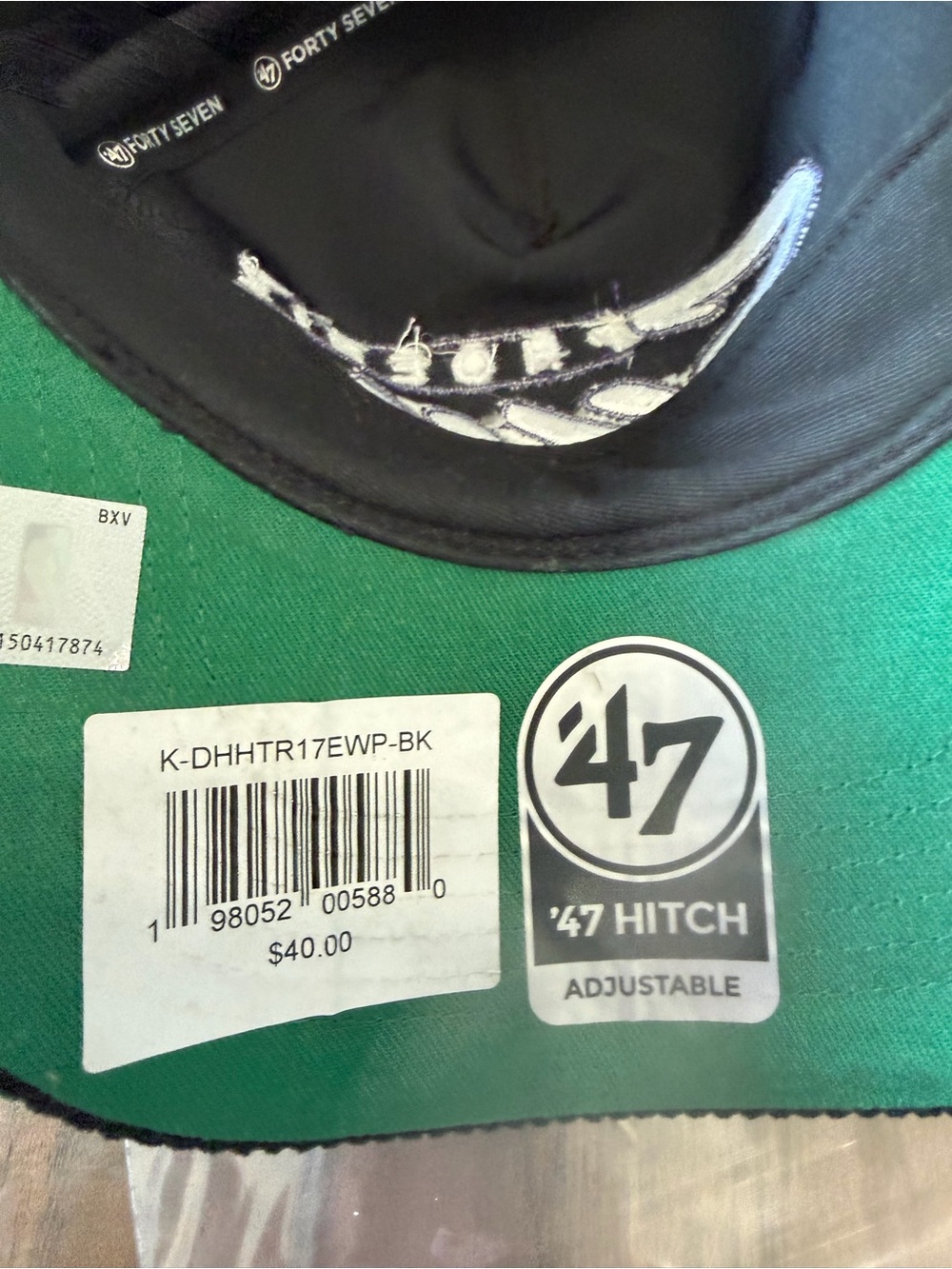 '47 Black Corduroy Baseball Cap Phoenix Suns embroidered Green Undervisor NeW - Picture 7 of 15